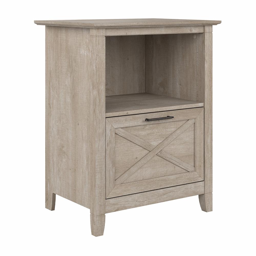 Bush Furniture Key West Lateral File Cabinet with Shelf. Picture 1