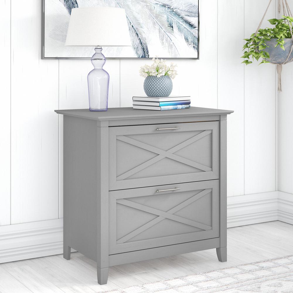 Key West 2 Drawer Lateral File Cabinet in Cape Cod Gray. Picture 2