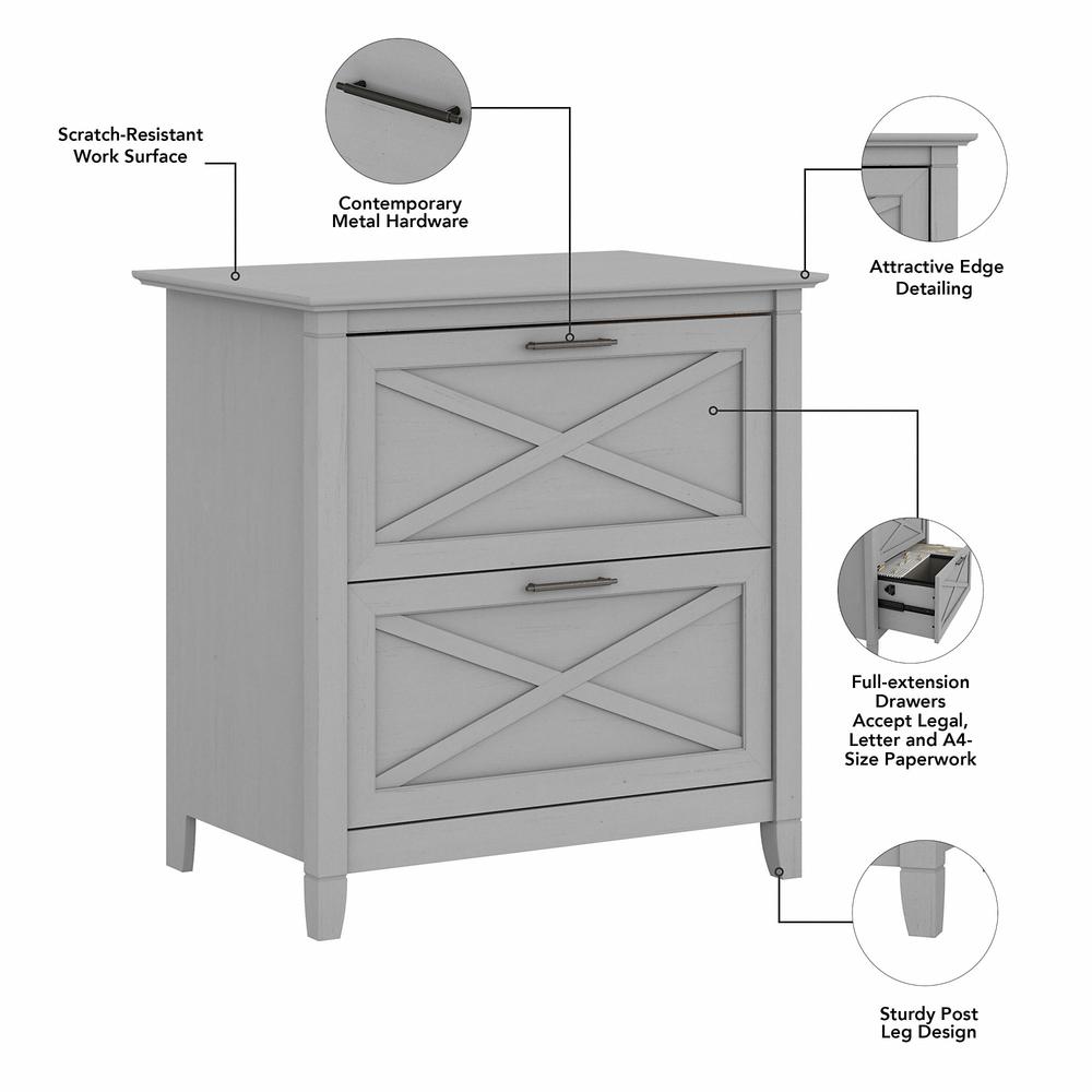 Key West 2 Drawer Lateral File Cabinet in Cape Cod Gray. Picture 3