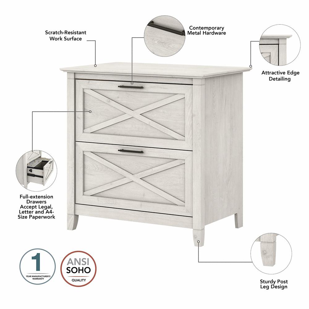 Key West 2 Drawer Lateral File Cabinet in Linen White Oak. Picture 3