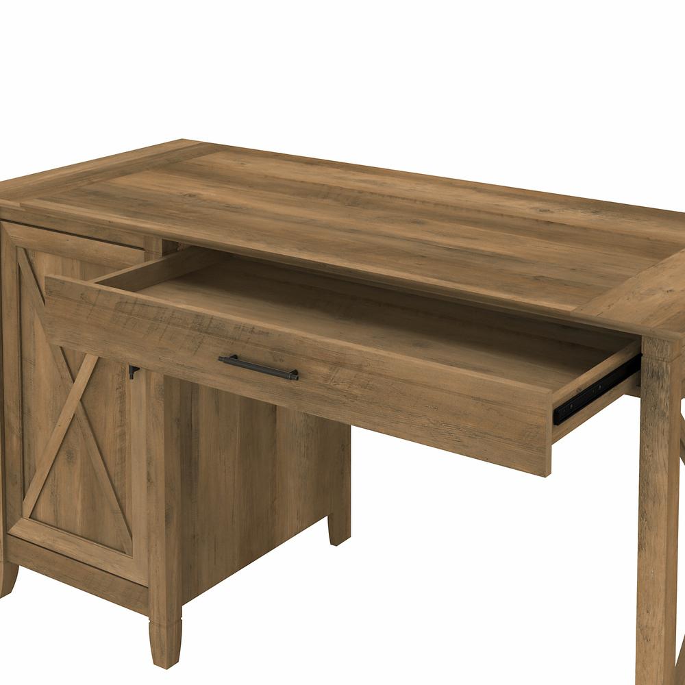 Bush Furniture Key West 54W Computer Desk with Storage and 2 Drawer Lateral File Cabinet, Reclaimed Pine. Picture 5
