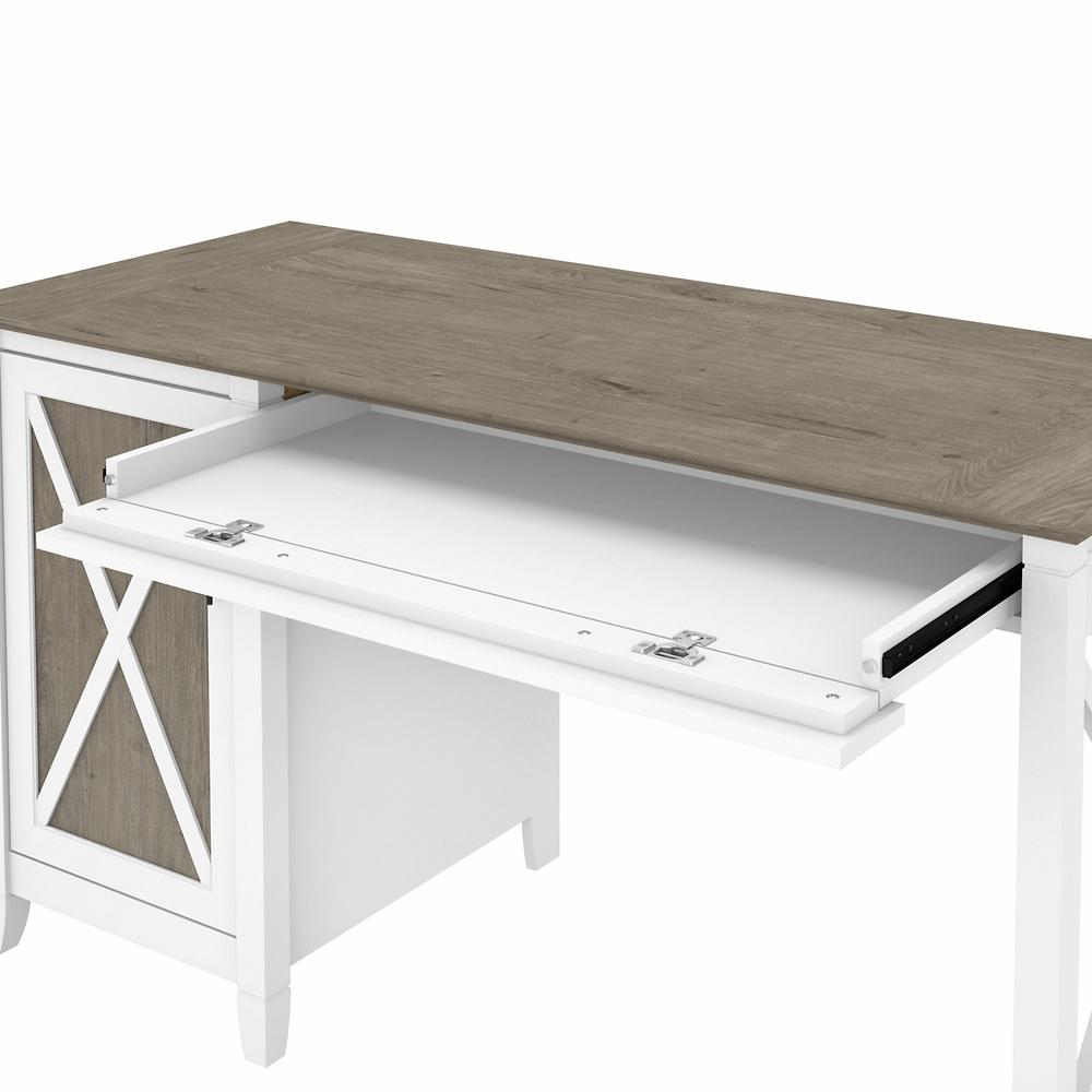 54W Computer Desk with Storage and Mid Back Tufted Office Chair Shiplap Gray/Pure White. Picture 4