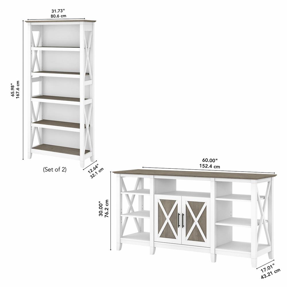 Key West Tall TV Stand with Set of 2 Bookcases. Picture 6