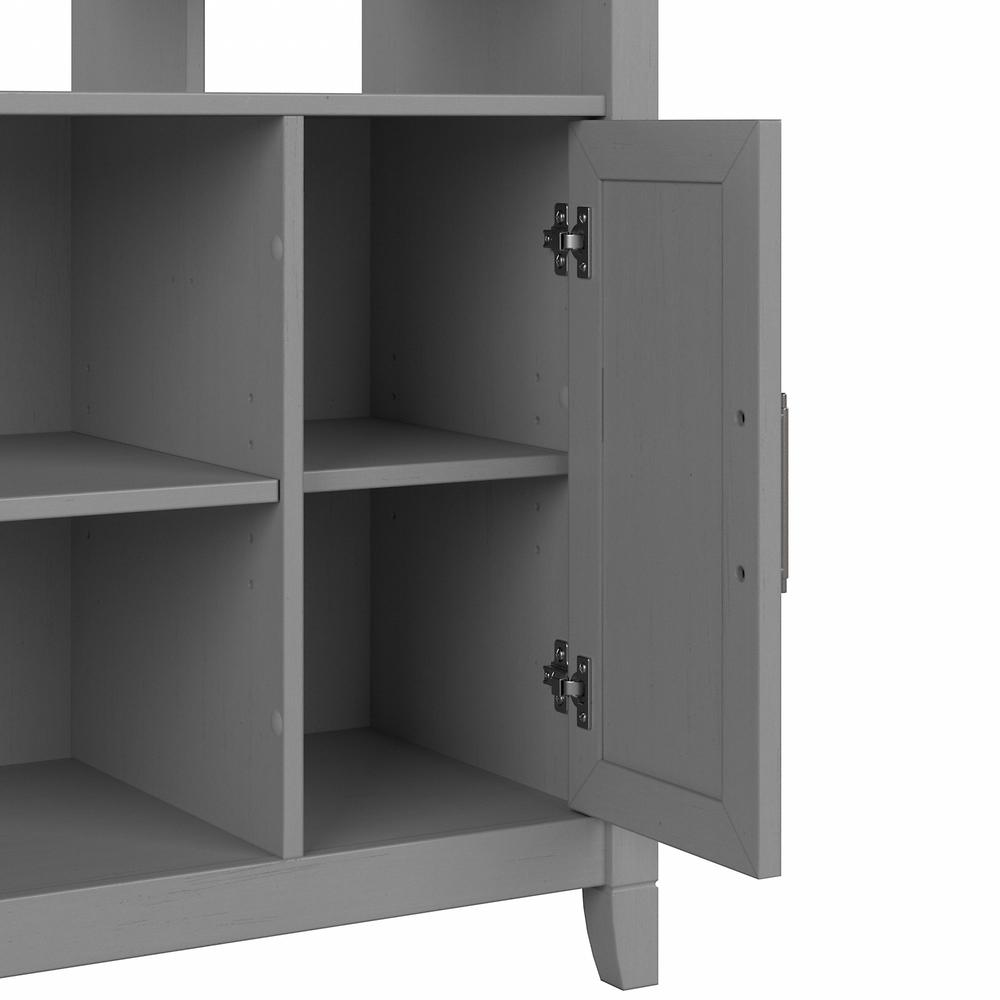 Bush Furniture Key West Tall TV Stand for 55 Inch TV with 5 Shelf Bookcases, Cape Cod Gray. Picture 6