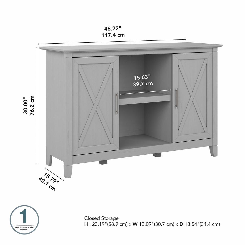 Bush Furniture Key West Accent Cabinet with Doors, Cape Cod Gray. Picture 5