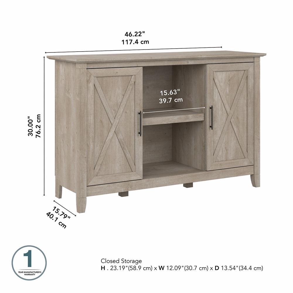 Bush Furniture Key West Accent Cabinet with Doors in Washed Gray. Picture 5