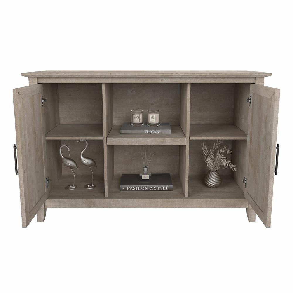 Bush Furniture Key West Accent Cabinet with Doors in Washed Gray. Picture 6