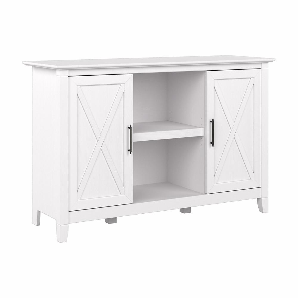 Bush Furniture Key West Accent Cabinet with Doors in Pure White Oak. Picture 1
