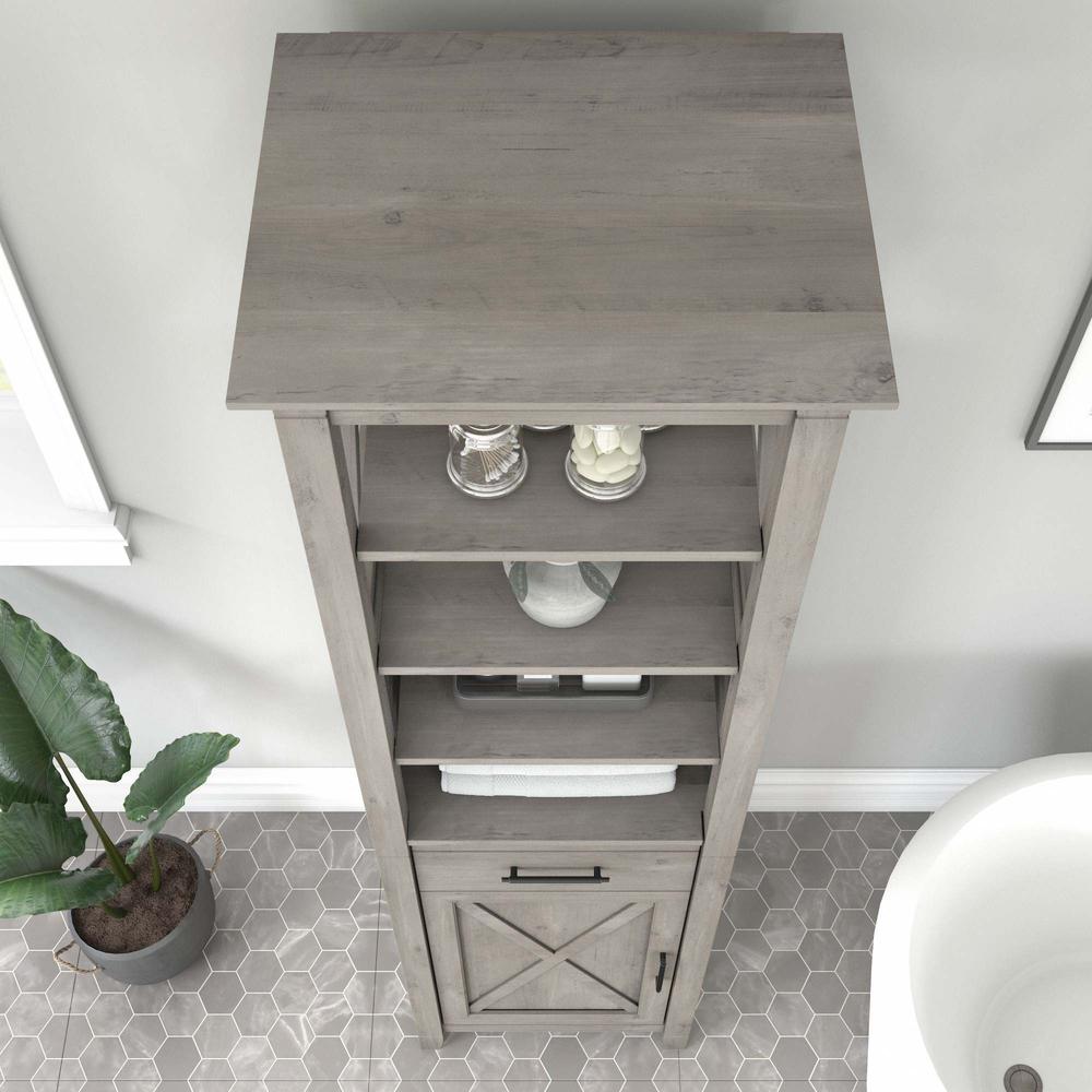 Key West Tall Bathroom Storage Cabinet in Driftwood Gray. Picture 8