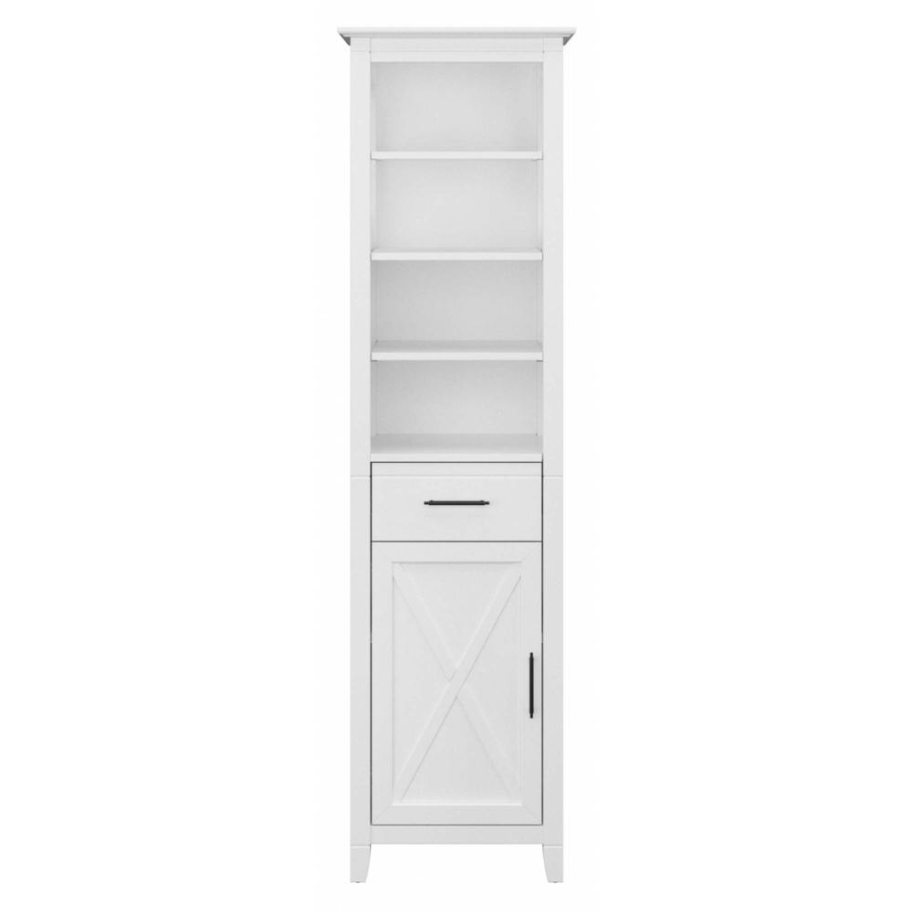 Key West Tall Bathroom Storage Cabinet in White Ash. Picture 2