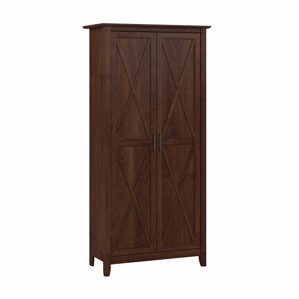 Bush Furniture Key West Tall Storage Cabinet with Doors in Bing Cherry. Picture 1
