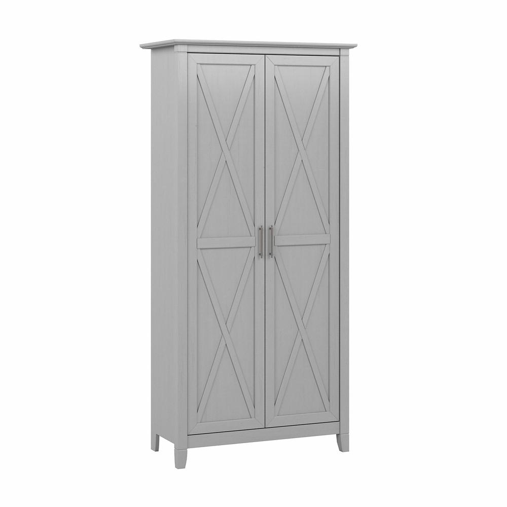 Bush Furniture Key West Tall Storage Cabinet with Doors in Cape Cod Gray. Picture 2