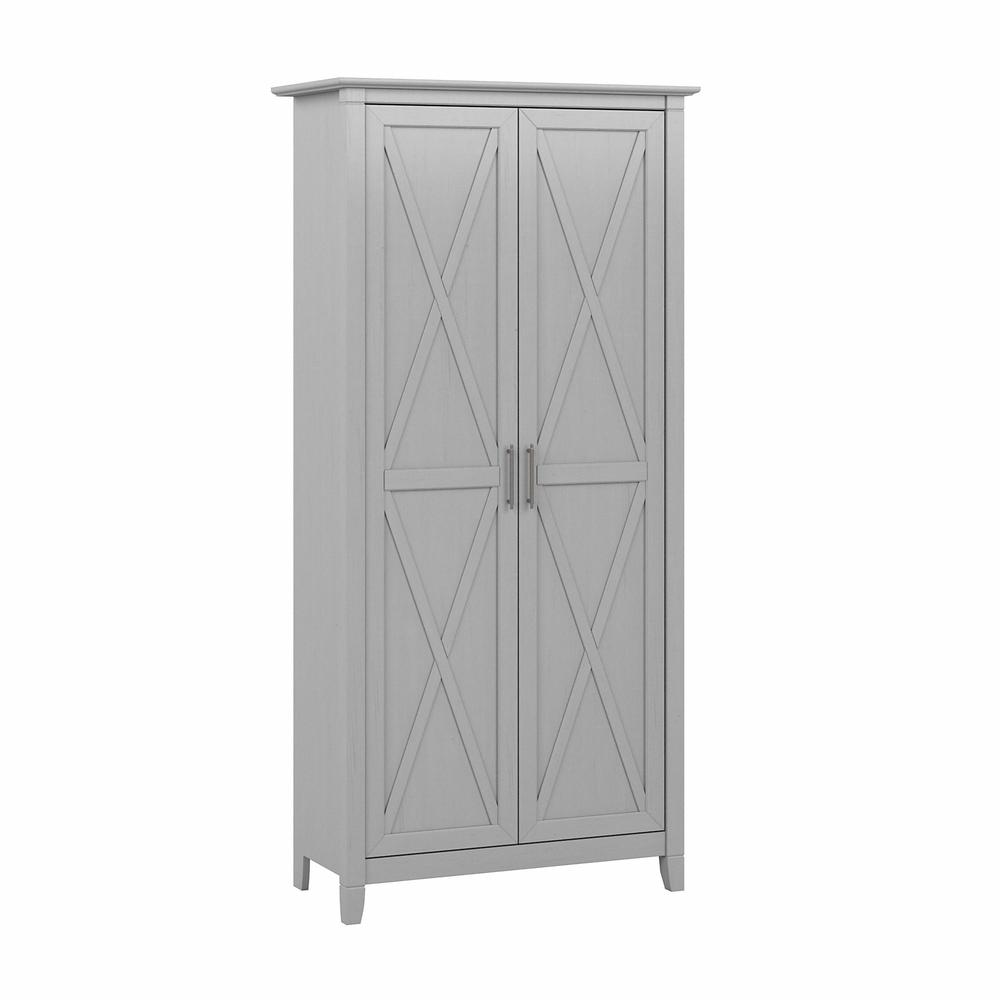 Bush Furniture Key West Tall Storage Cabinet with Doors in Cape Cod Gray. Picture 8