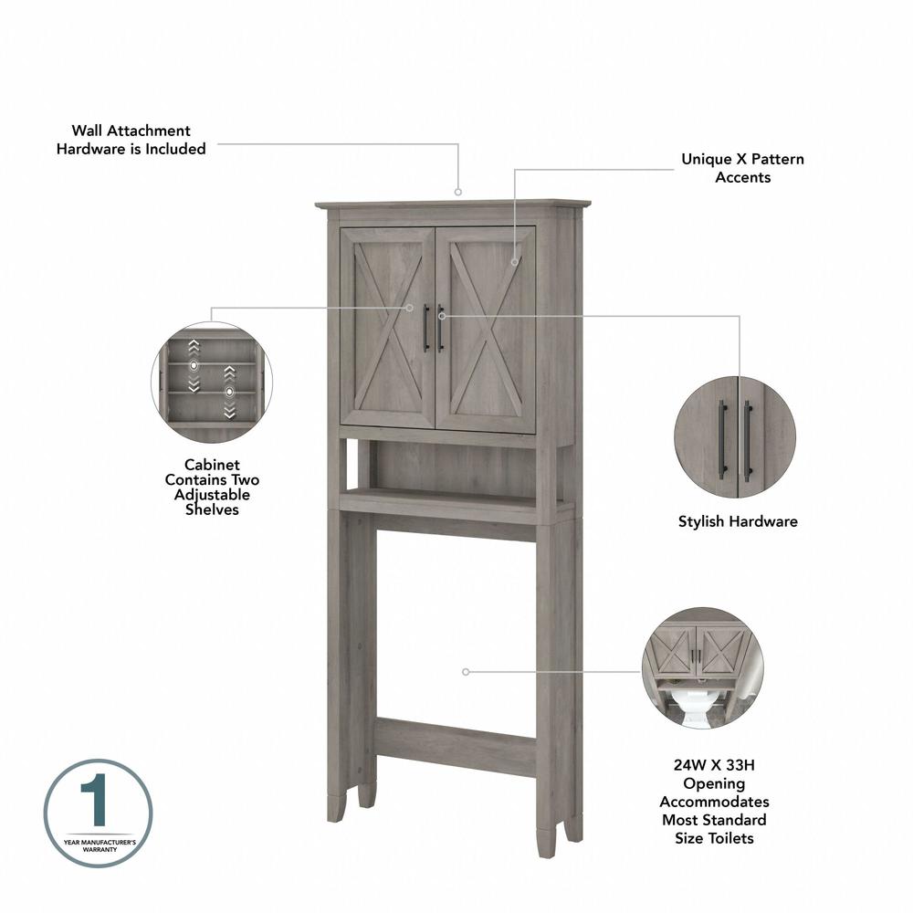 Key West Over The Toilet Storage Cabinet in Driftwood Gray. Picture 4