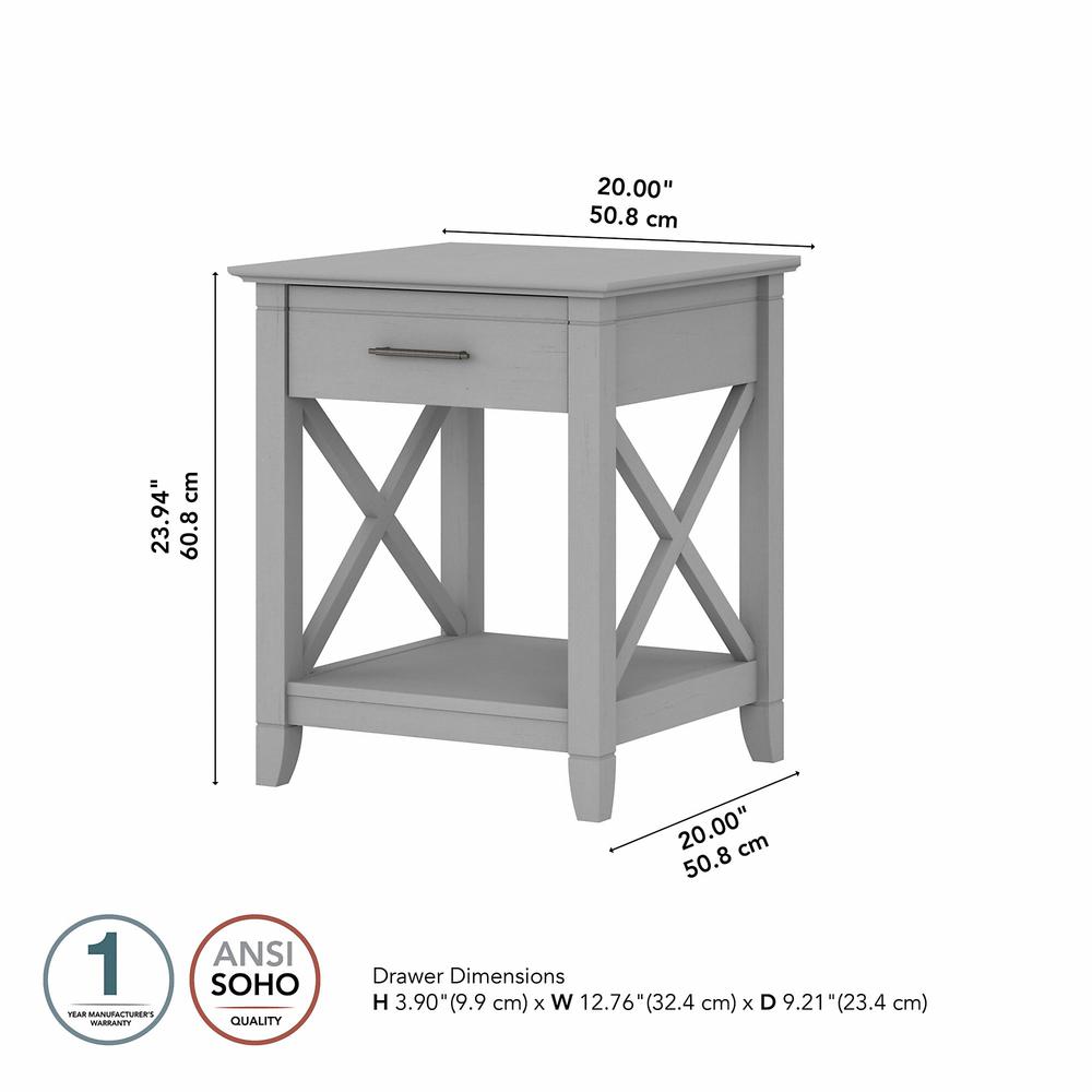 Key West End Table with Storage in Cape Cod Gray. Picture 6
