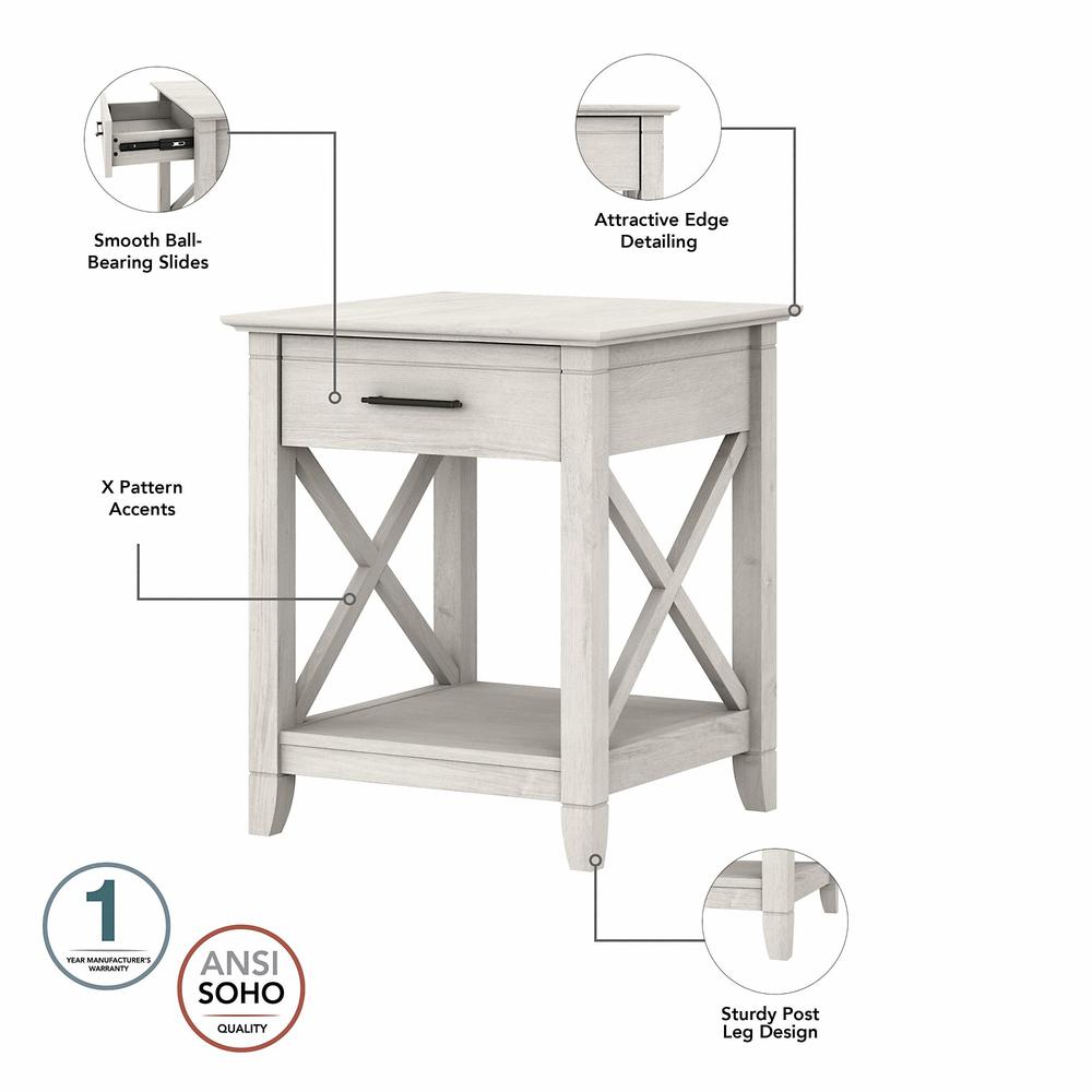 Key West End Table with Storage in Linen White Oak. Picture 3