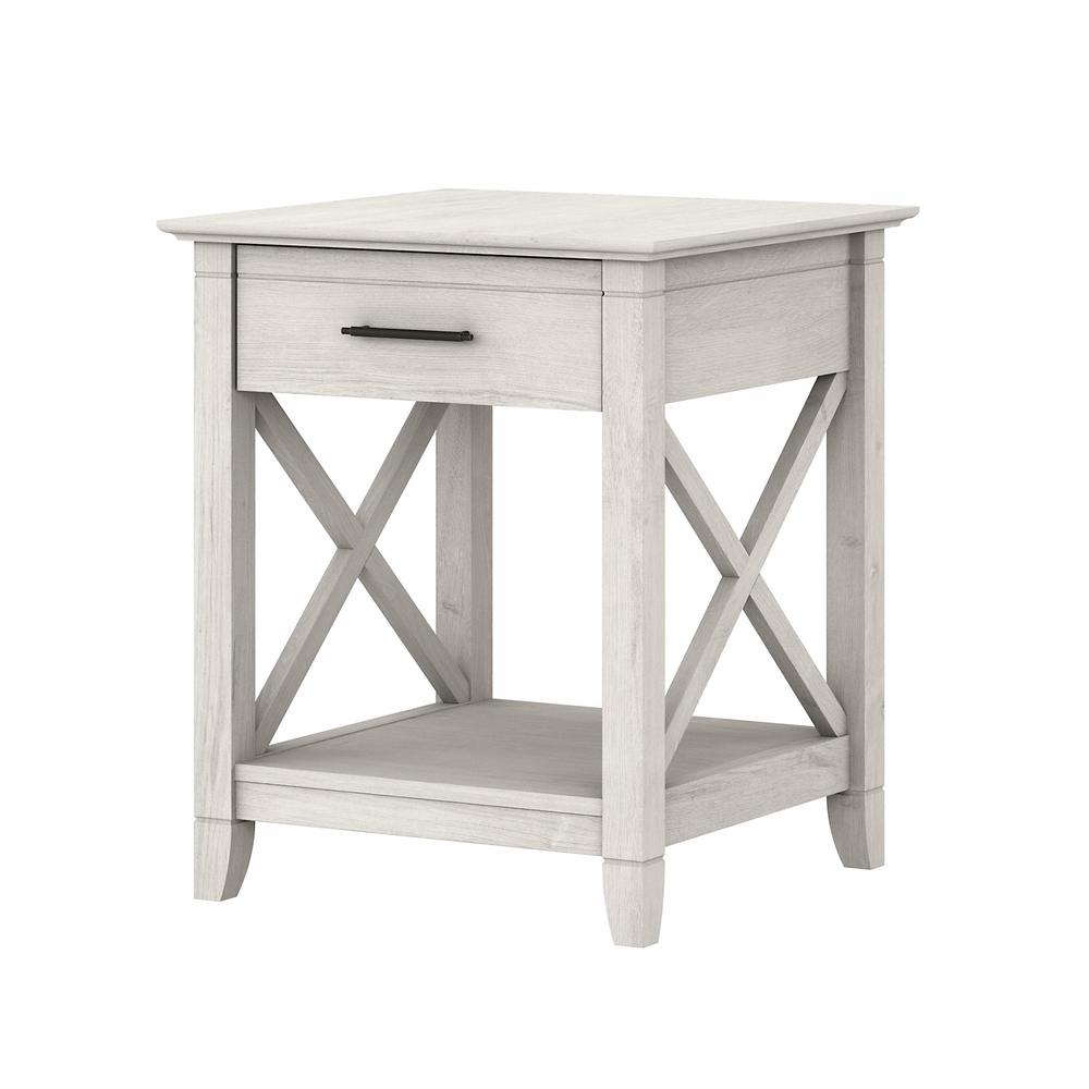 Bush Furniture Key West Nightstand with Drawer, Linen White Oak. Picture 1