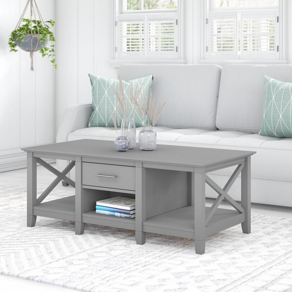 Key West Coffee Table with Storage in Cape Cod Gray. Picture 2