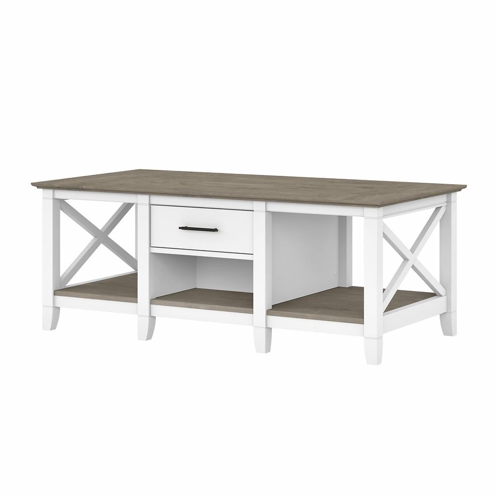 Key West Coffee Table with Storage in Pure White and Shiplap Gray. Picture 1