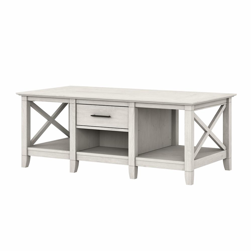 Key West Coffee Table with Storage in Linen White Oak. Picture 1