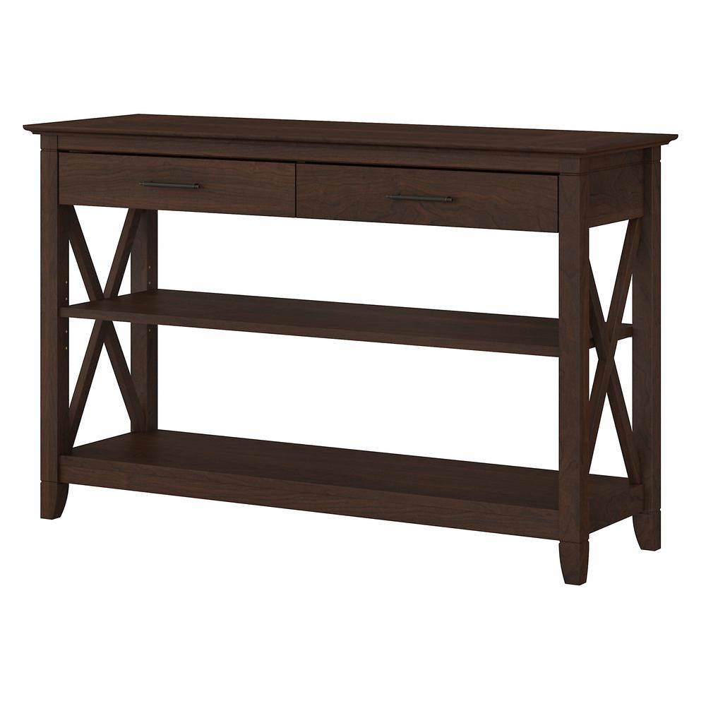 Key West Console Table with Drawers and Shelves in Bing Cherry. Picture 1