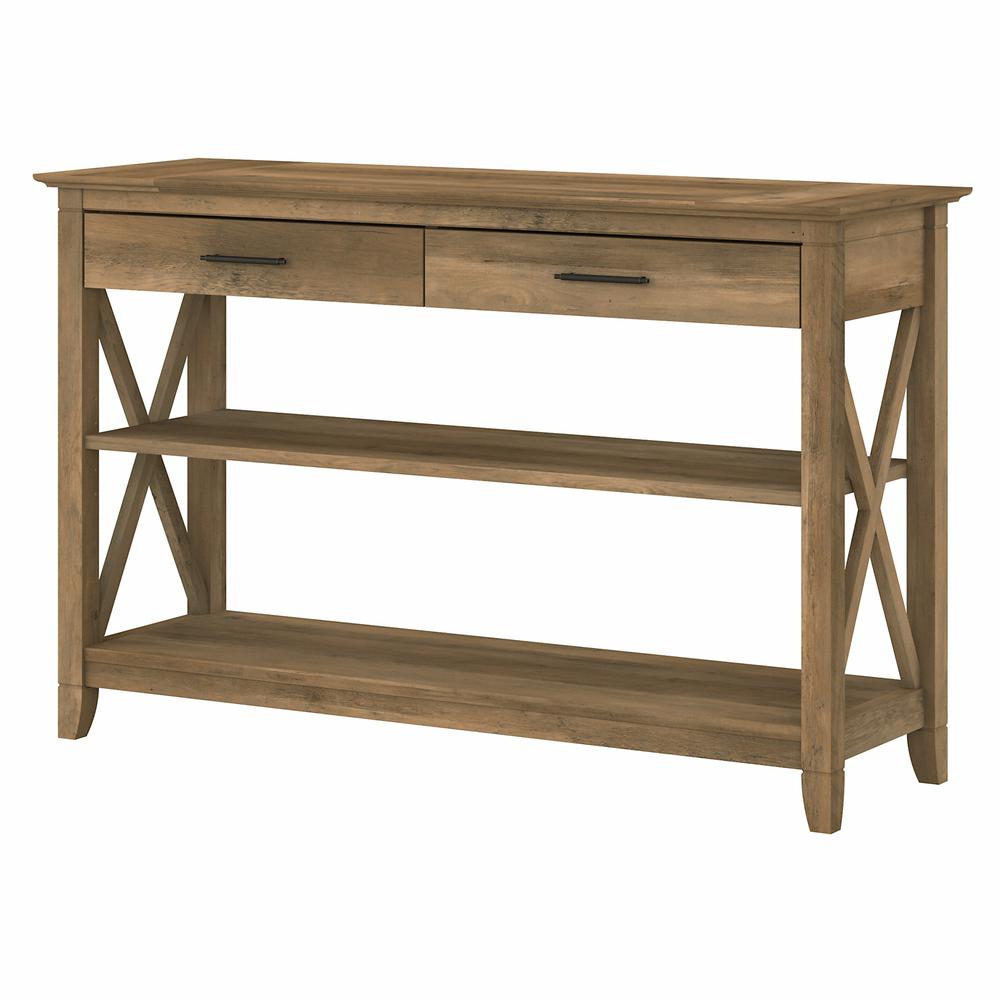 Key West Console Table with Drawers and Shelves in Reclaimed Pine. Picture 1