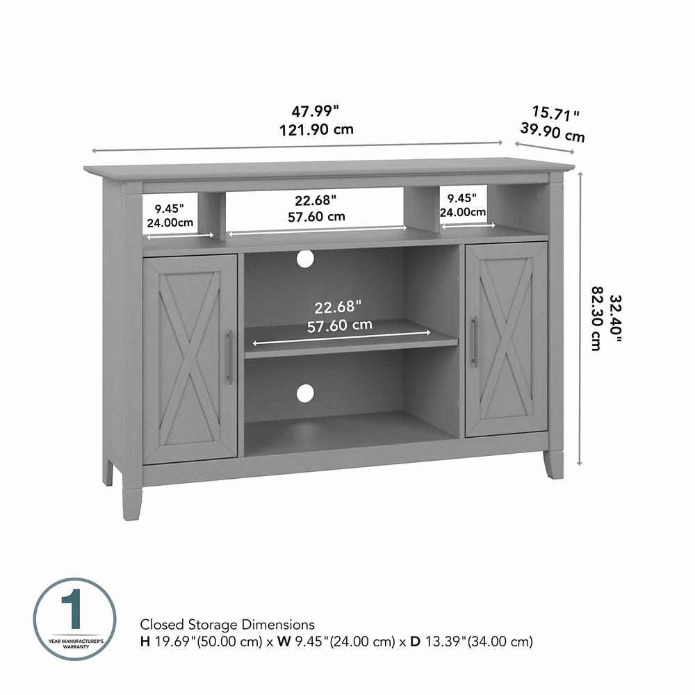 Bush Furniture Key West Tall TV Stand for 55 Inch TV, Cape Cod Gray. Picture 4