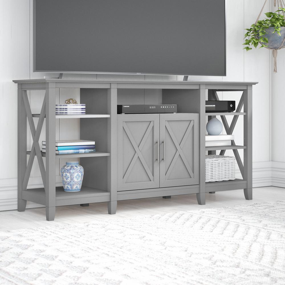 Key West Tall TV Stand for 65 Inch TV in Cape Cod Gray. Picture 2
