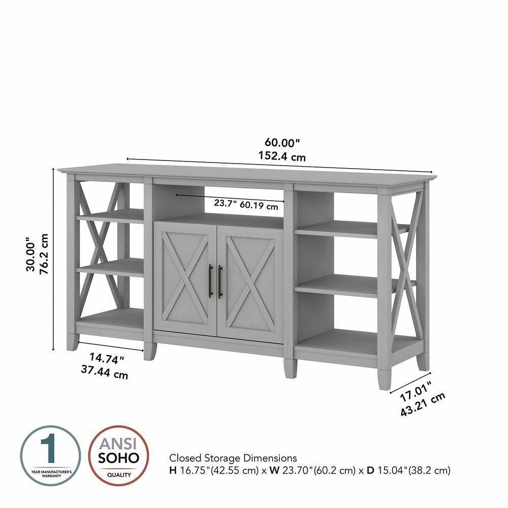 Key West Tall TV Stand for 65 Inch TV in Cape Cod Gray. Picture 5
