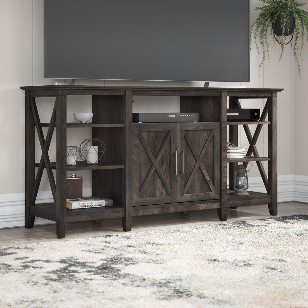 Key West Tall TV Stand for 65 Inch TV in Dark Gray Hickory. Picture 2