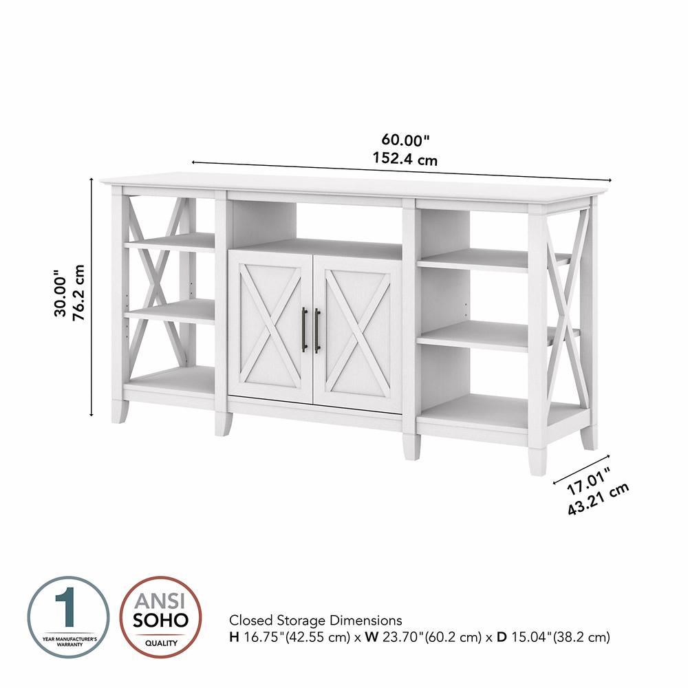 Key West Tall TV Stand for 65 Inch TV in Pure White Oak. Picture 5