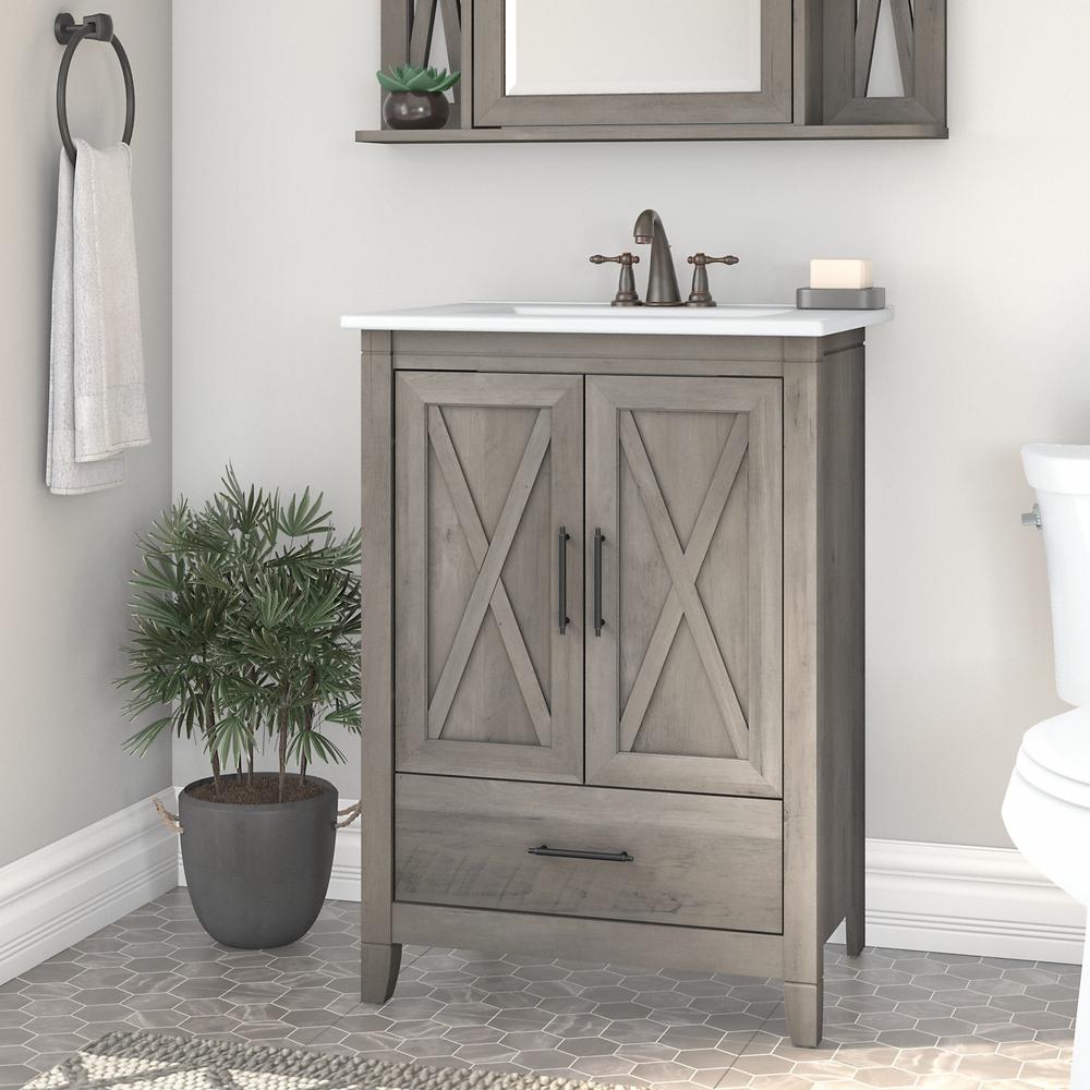 Bush Furniture Key West 24W Bathroom Vanity with Sink Driftwood Gray. Picture 2