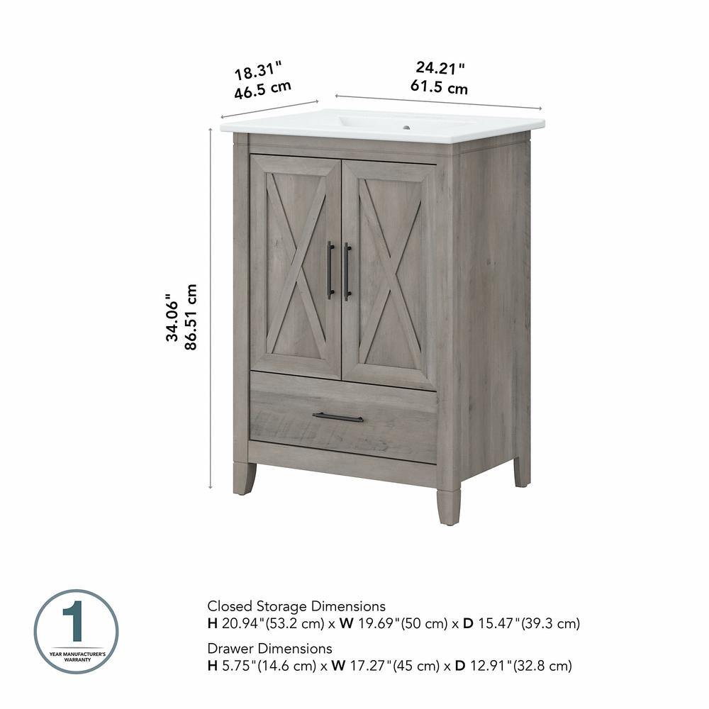 Bush Furniture Key West 24W Bathroom Vanity with Sink Driftwood Gray. Picture 5