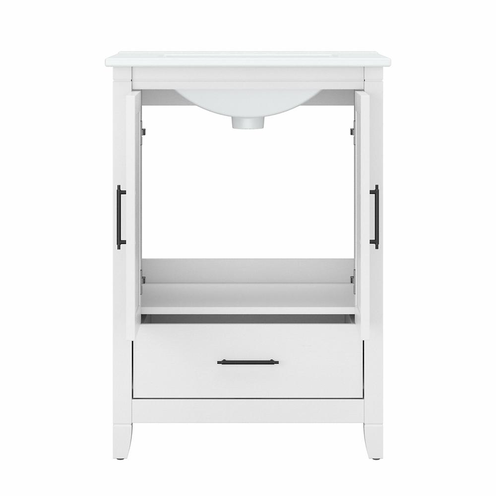 Bush Furniture Key West 24W Bathroom Vanity with Sink White Ash. Picture 6