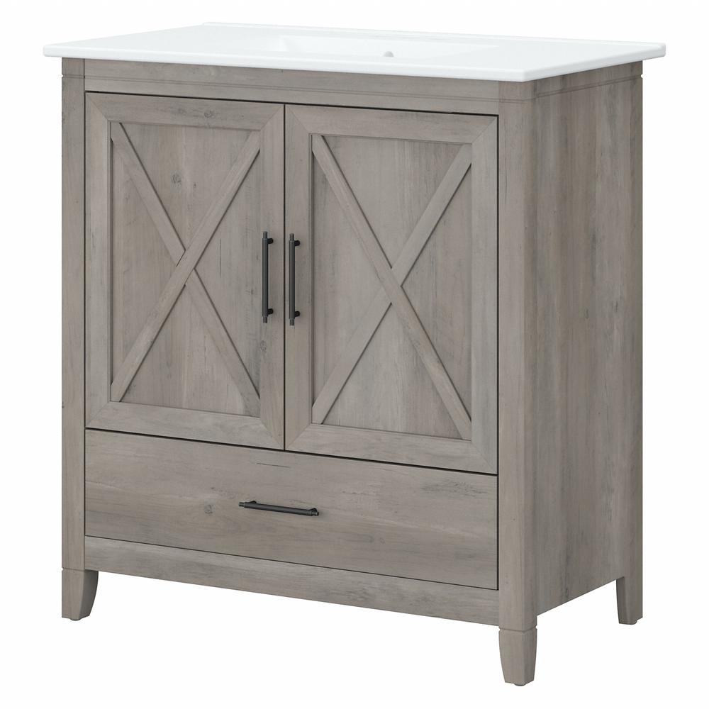 Bush Furniture Key West 32W Bathroom Vanity with Sink Driftwood Gray. Picture 1