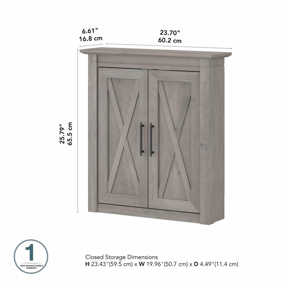 Key West Bathroom Wall Cabinet with Doors in Driftwood Gray. Picture 6