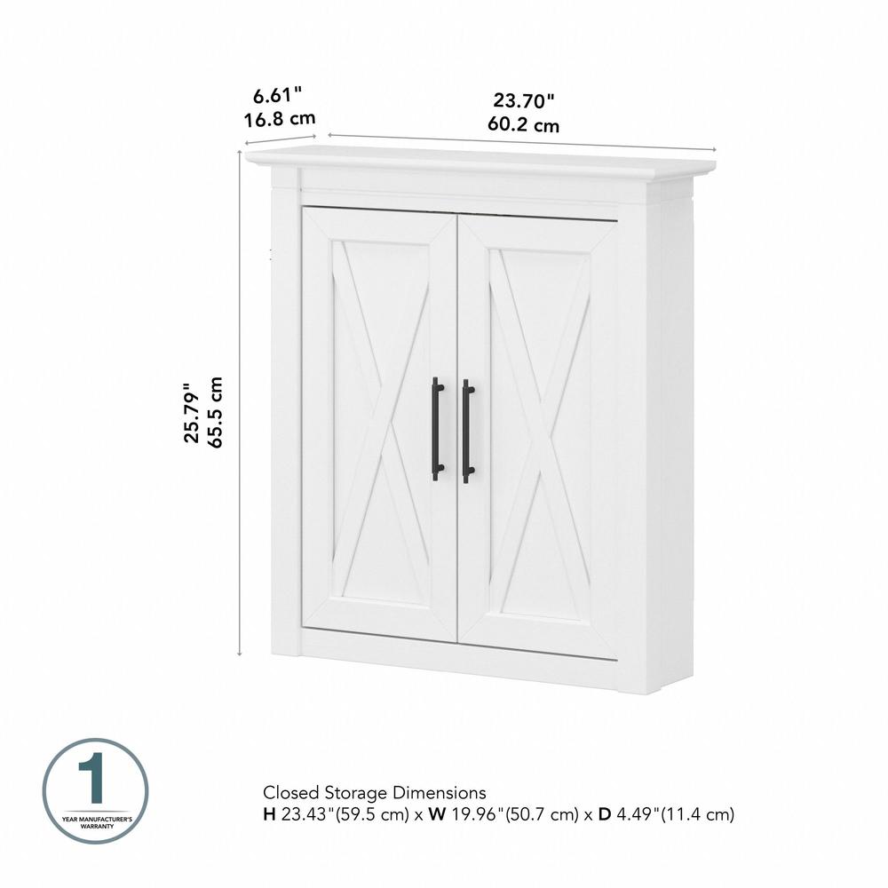 Key West Bathroom Wall Cabinet with Doors in White Ash. Picture 6