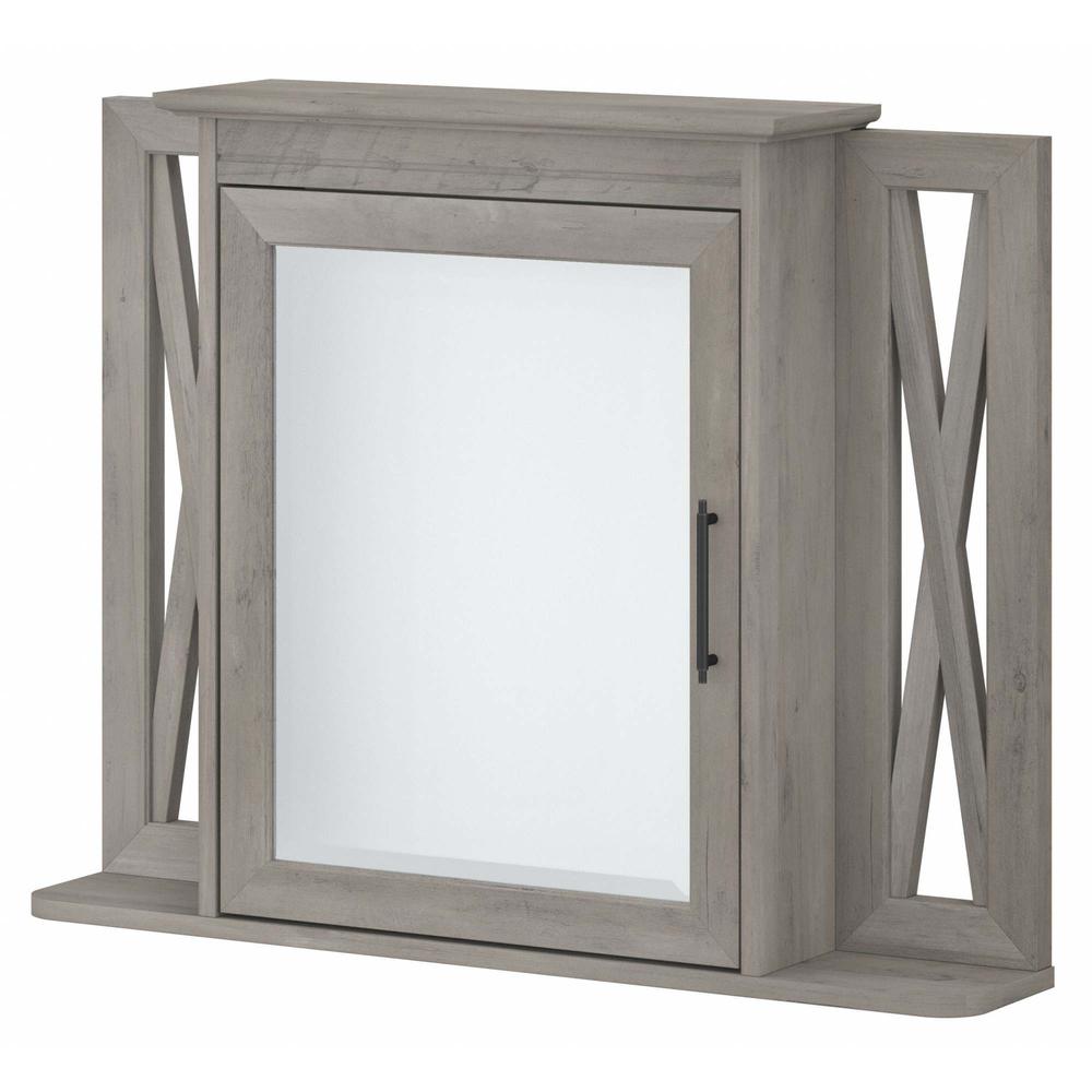 Key West Bathroom Medicine Cabinet with Mirror in Driftwood Gray. Picture 1