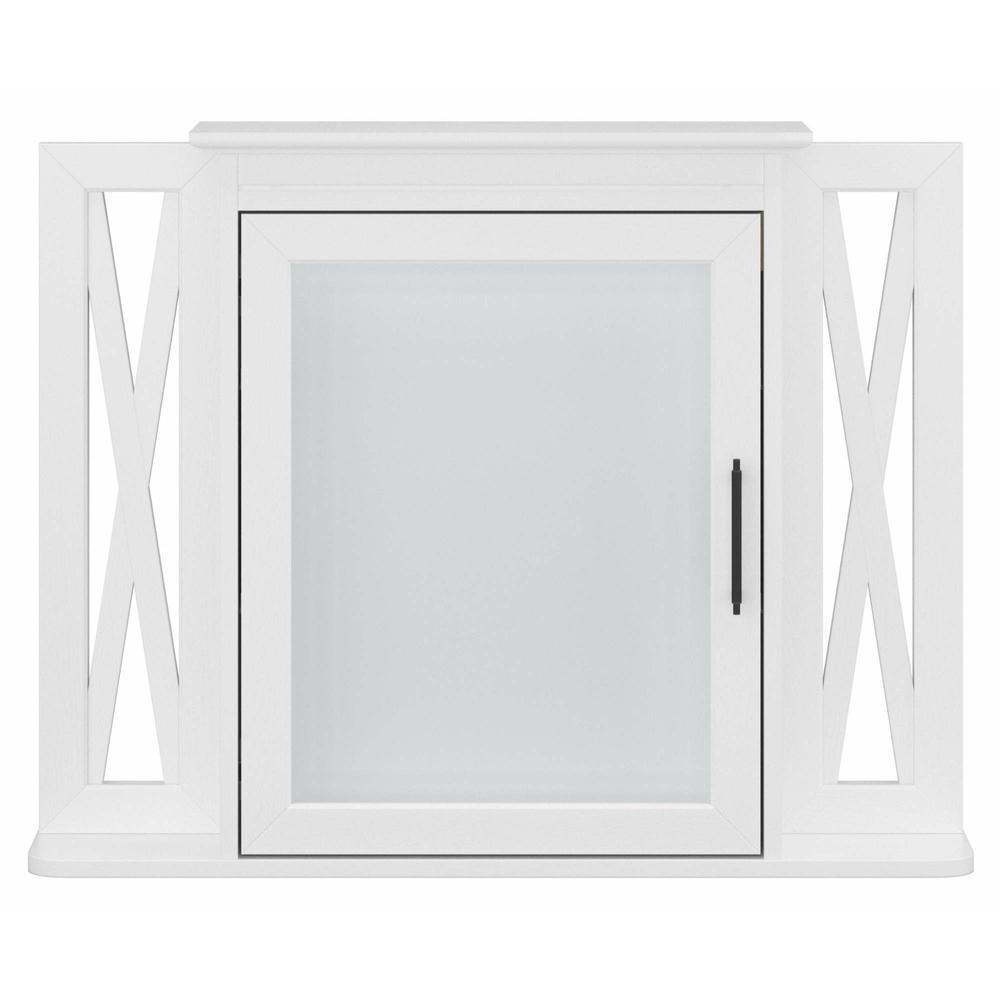 Key West Bathroom Medicine Cabinet with Mirror in White Ash. Picture 2
