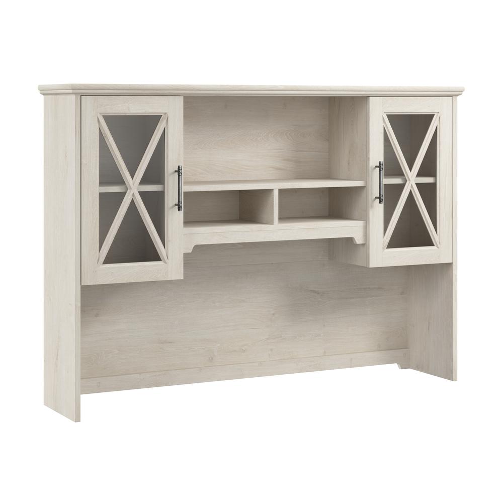 60W Farmhouse Hutch for Desk and Buffet Cabinet in Linen White Oak. Picture 1