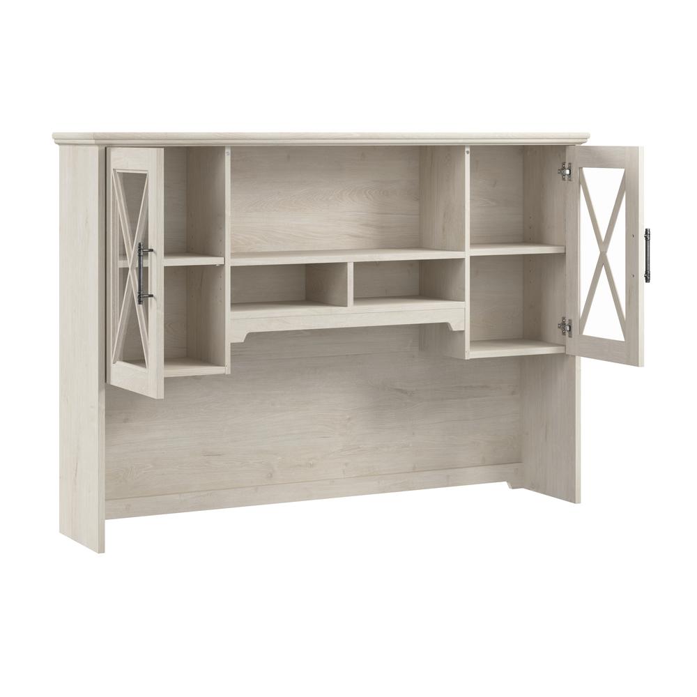 60W Farmhouse Hutch for Desk and Buffet Cabinet in Linen White Oak. Picture 4