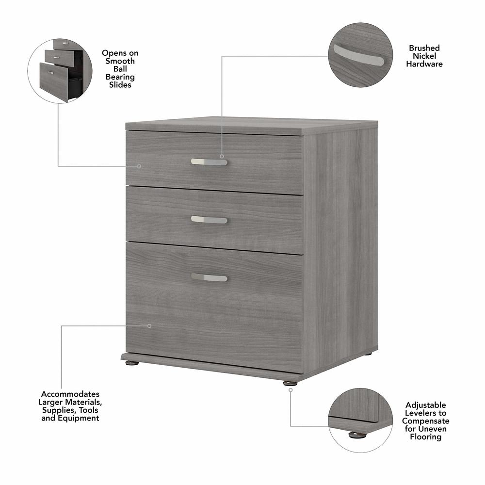 Bush Business Furniture Universal Laundry Room Storage Cabinet with Drawers, Platinum Gray. Picture 3