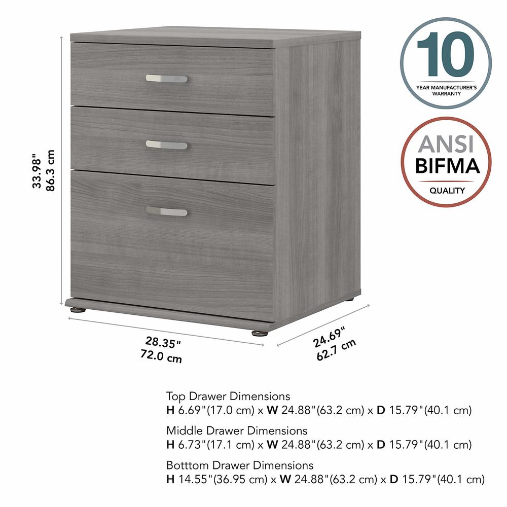 Bush Business Furniture Universal Laundry Room Storage Cabinet with Drawers, Platinum Gray. Picture 5
