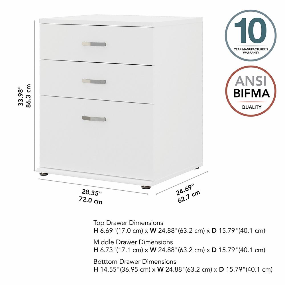 Bush Business Furniture Universal Laundry Room Storage Cabinet with Drawers, White. Picture 5