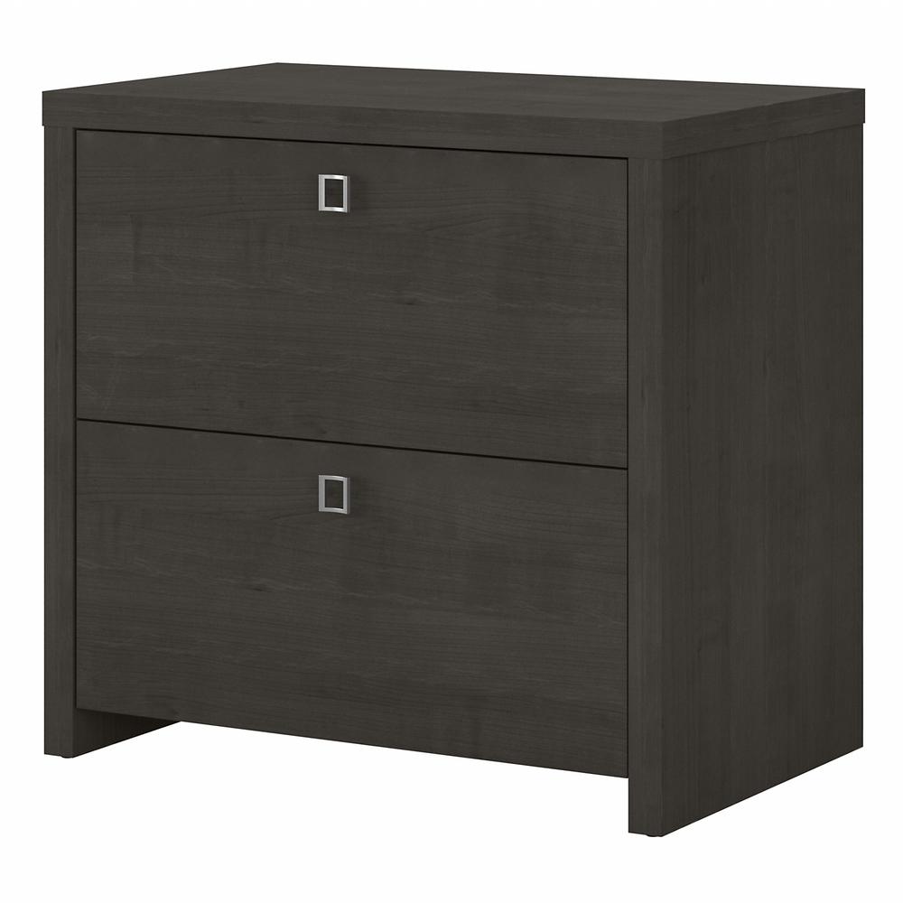 Echo 2 Drawer Lateral File Cabinet in Charcoal Maple. Picture 1