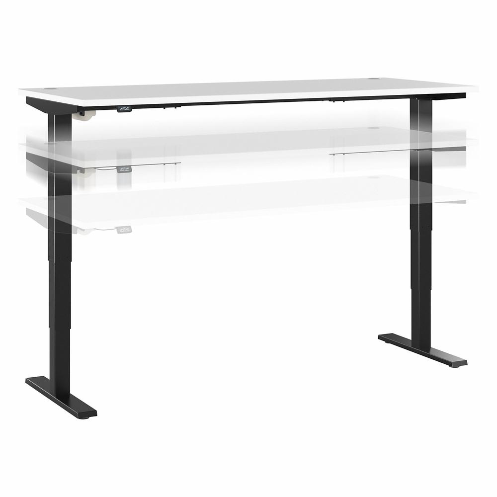 Move 40 Series by Bush Business Furniture 72W x 30D Electric Height Adjustable Standing Desk White/Black Powder Coat. Picture 1