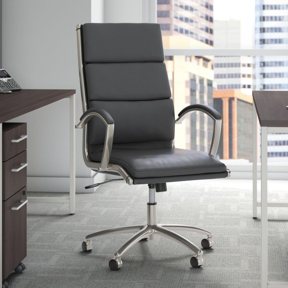 Move 40 Series High Back Leather Executive Office Chair - Dark Gray Leather. Picture 8