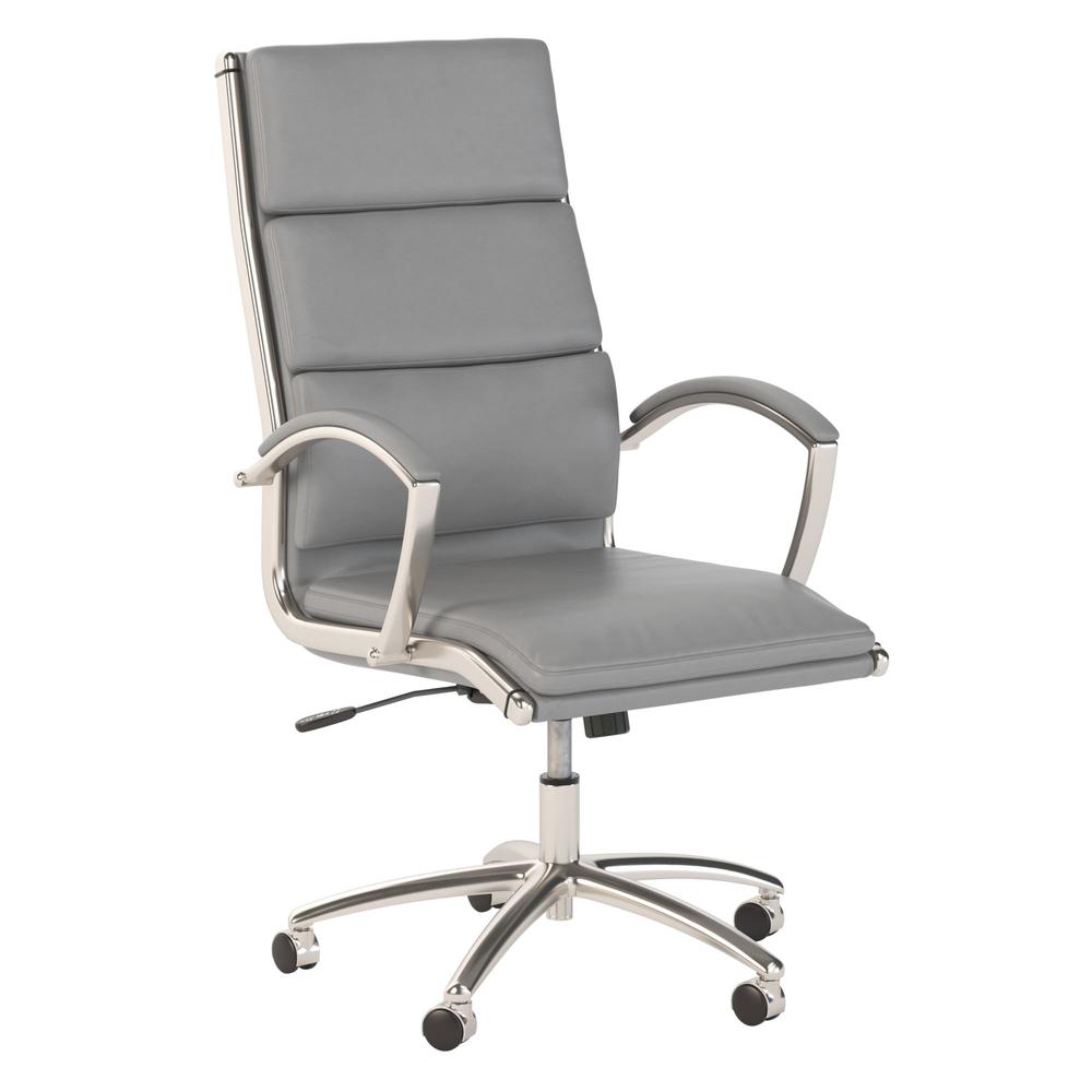 Move 40 Series High Back Leather Executive Office Chair - Light Gray Leather. Picture 1