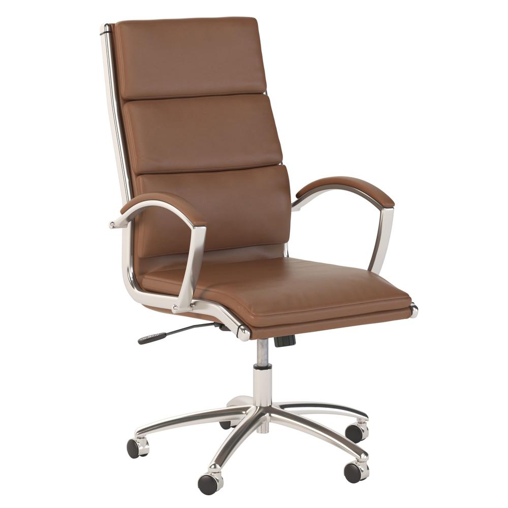 Move 40 Series High Back Leather Executive Office Chair - Saddle Leather. Picture 1