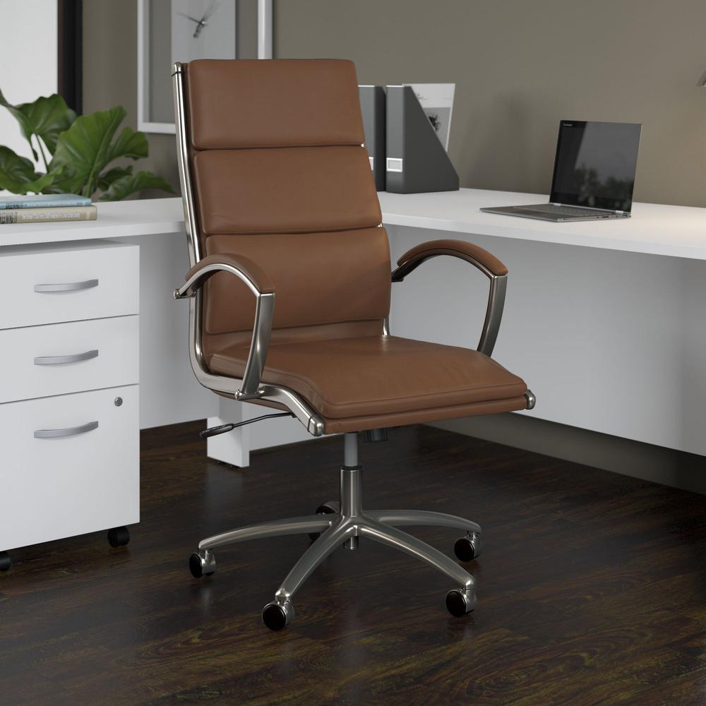 Move 40 Series High Back Leather Executive Office Chair - Saddle Leather. Picture 8